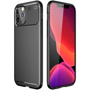 Apple iPhone 12 Pro (6.1) Kılıf Silikon Parmak İzi Bırakmayan Karbon Soft Negro Kapak - Siyah