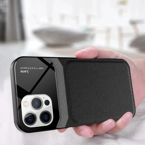 Apple iPhone 12 Pro (6.1) Kılıf Deri Görünümlü Emiks Kapak - Siyah