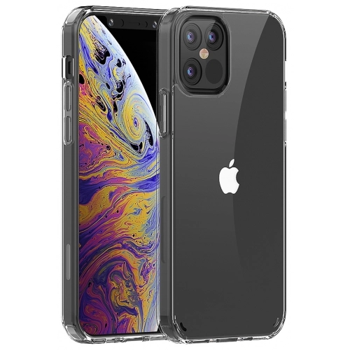 Apple iPhone 12 Pro (6.1) Kılıf Korumalı Kenarları Silikon Arkası Sert Coss Kapak  - Şeffaf