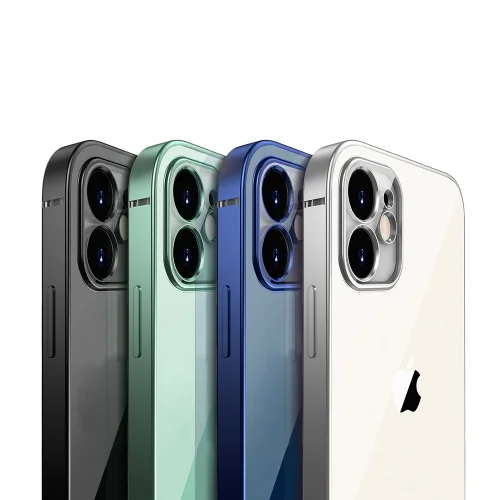 Apple iPhone 12 Pro (6.1) Kılıf Renkli Esnek Kamera Korumalı Silikon G-Box Kapak - Yeşil