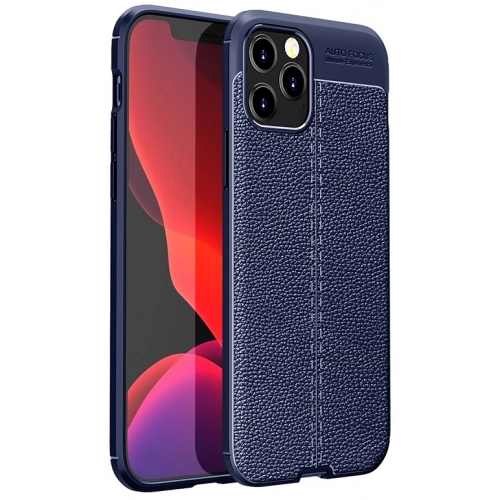 Apple iPhone 12 Pro (6.1) Kılıf Deri Görünümlü Lüks Parmak İzi Bırakmaz Niss Silikon Kapak - Lacivert