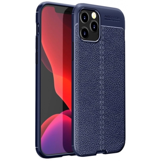 Apple iPhone 12 Pro (6.1) Kılıf Deri Görünümlü Lüks Parmak İzi Bırakmaz Niss Silikon Kapak - Lacivert