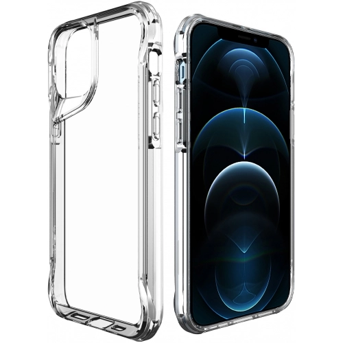 Apple iPhone 12 Pro (6.1) Kılıf Şeffaf TPU Kenarları Esnek Crystal T-Max Kapak - Şeffaf