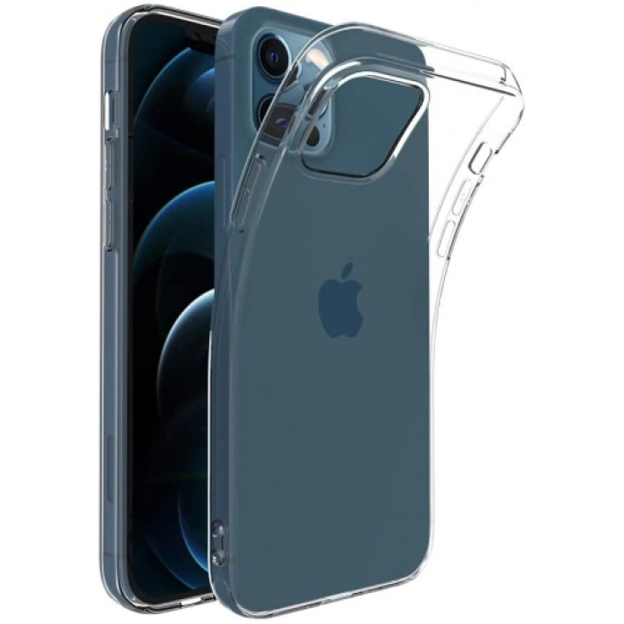 Apple iPhone 12 Pro (6.1) Kılıf Kamera Korumalı Esnek Silikon Kapak - Şeffaf