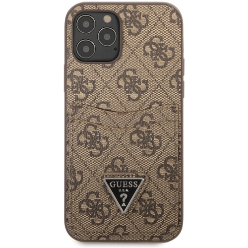 Apple iPhone 12 Pro (6.1) Kılıf GUESS Çift Kart Bölmeli Kapak - Siyah