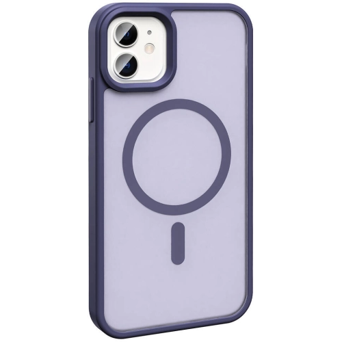 Apple iPhone 12 Pro (6.1) Kılıf Magsafe Şarj Özellikli Renkli Mat Arka Yüzey Sio Kapak - Lacivert