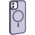 Apple iPhone 12 Pro (6.1) Kılıf Magsafe Şarj Özellikli Renkli Mat Arka Yüzey Sio Kapak - Lila