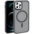 Apple iPhone 12 Pro (6.1) Kılıf Magsafe Şarj Özellikli Renkli Mat Arka Yüzey Sio Kapak - Gri