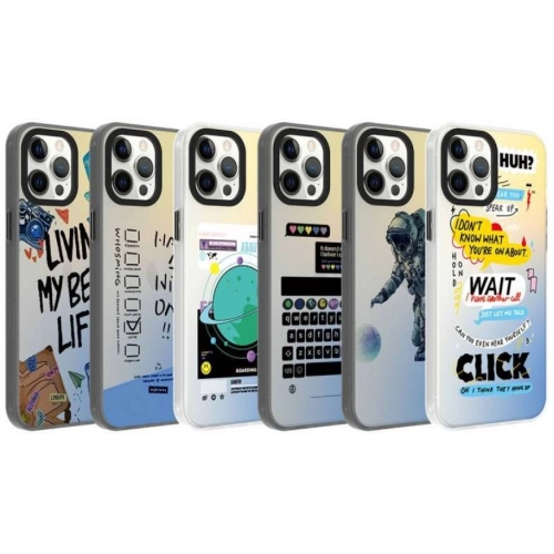 Apple iPhone 12 Pro Max (6.7) Kılıf Desenli Zore Dragon Sert Kapak - Astronot