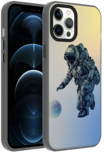 Apple iPhone 12 Pro Max (6.7) Kılıf Desenli Zore Dragon Sert Kapak - Gezegen