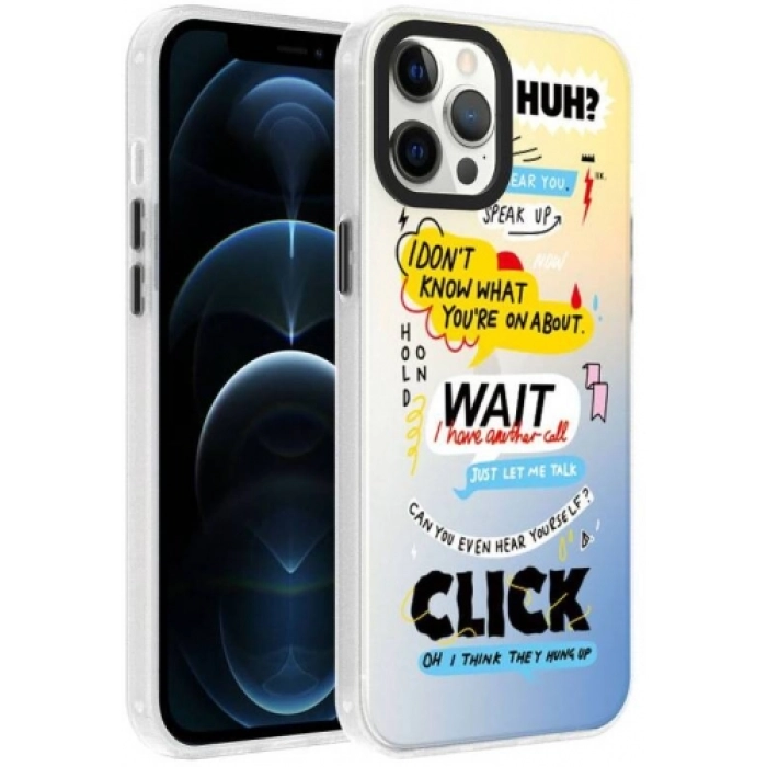 Apple iPhone 12 Pro Max (6.7) Kılıf Desenli Zore Dragon Sert Kapak - Kelimeler