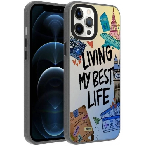 Apple iPhone 12 Pro Max (6.7) Kılıf Desenli Zore Dragon Sert Kapak - Seyahat