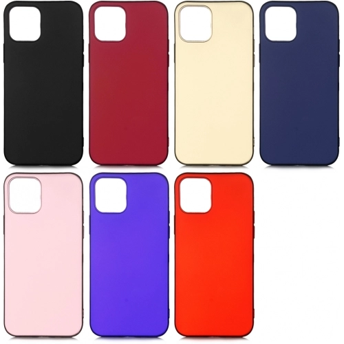 Apple iPhone 12 Pro Max (6.7) Kılıf İnce Soft Mat Renkli Esnek Silikon Kapak - Lacivert