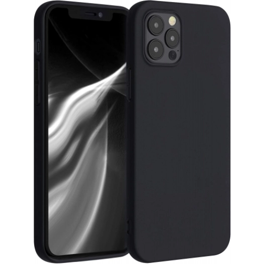 Apple iPhone 12 Pro Max (6.7) Kılıf İnce Soft Mat Renkli Esnek Silikon Kapak - Siyah