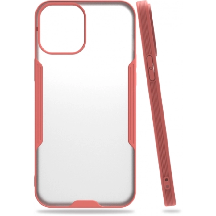 Apple iPhone 12 Pro Max (6.7) Kılıf Renkli Silikon Kamera Lens Korumalı Şeffaf Parfe Kapak - Pembe