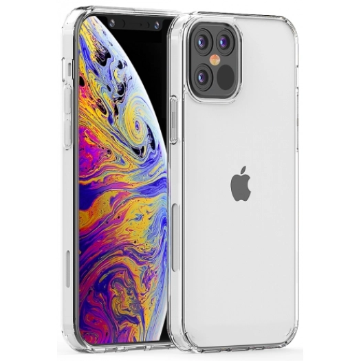 Apple iPhone 12 Pro Max (6.7) Kılıf Korumalı Kenarları Silikon Arkası Sert Coss Kapak  - Şeffaf