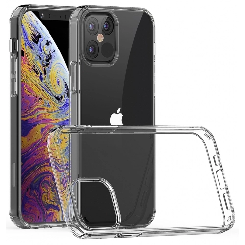 Apple iPhone 12 Pro Max (6.7) Kılıf Korumalı Kenarları Silikon Arkası Sert Coss Kapak  - Şeffaf