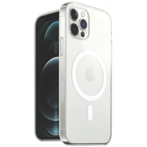 Apple iPhone 12 Pro Max (6.7) Kılıf Magsafe Magnetic Crystal Kapak - Şeffaf