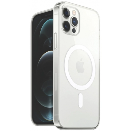 Apple iPhone 12 Pro Max (6.7) Kılıf Magsafe Magnetic Crystal Kapak - Şeffaf