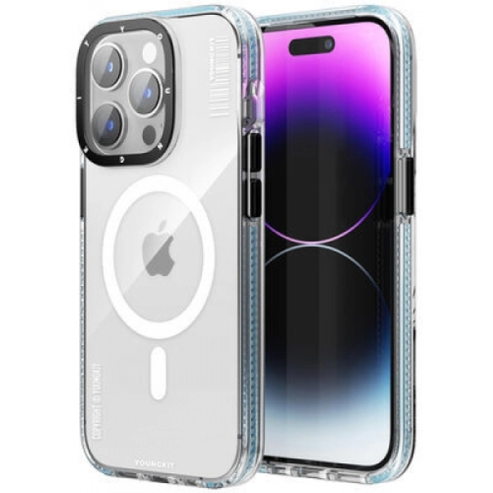 Apple iPhone 12 Pro Max (6.7) Kılıf Magsafe Şarj Özellikli YoungKit Exquisite Serisi Kapak - Mavi