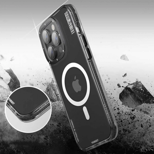 Apple iPhone 12 Pro Max (6.7) Kılıf Magsafe Şarj Özellikli YoungKit Exquisite Serisi Kapak - Siyah