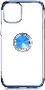 Apple iPhone 12 Pro Max (6.7) Kılıf Renkli Köşeli Yüzüklü Standlı Lazer Şeffaf Esnek Silikon - Mavi
