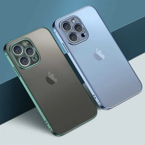 Apple iPhone 12 Pro Max (6.7) Kılıf Renkli Mat Esnek Kamera Korumalı Silikon G-Box Kapak - Gold