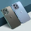 Apple iPhone 12 Pro Max (6.7) Kılıf Renkli Mat Esnek Kamera Korumalı Silikon G-Box Kapak - Lacivert