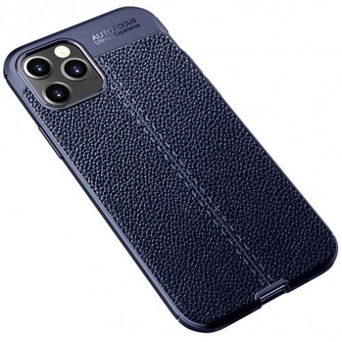 Apple iPhone 12 Pro Max (6.7) Kılıf Deri Görünümlü Lüks Parmak İzi Bırakmaz Niss Silikon Kapak - Lacivert