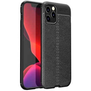 Apple iPhone 12 Pro Max (6.7) Kılıf Deri Görünümlü Lüks Parmak İzi Bırakmaz Niss Silikon Kapak - Siyah