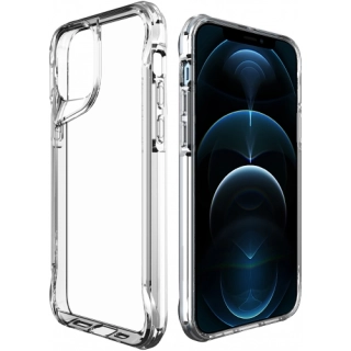 Apple iPhone 12 Pro Max (6.7) Kılıf Şeffaf TPU Kenarları Esnek Crystal T-Max Kapak - Şeffaf