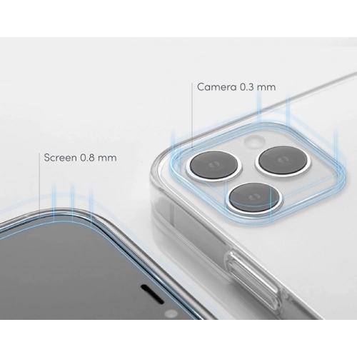 Apple iPhone 12 Pro Max (6.7) Kılıf Kamera Korumalı Esnek Silikon Kapak - Şeffaf