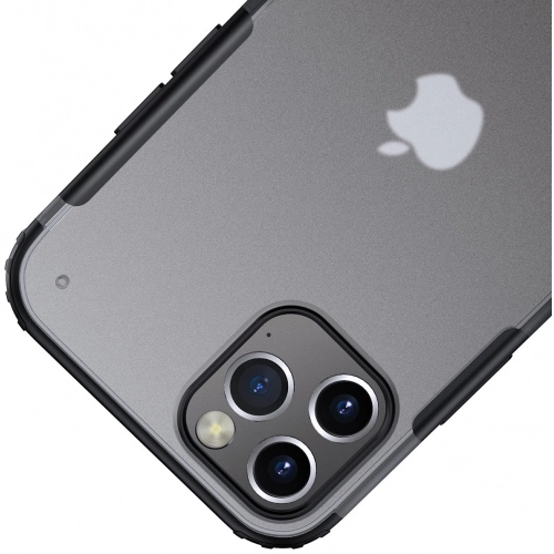 Apple iPhone 12 Pro Max (6.7) Kılıf Volks Serisi Kenarları Silikon Arkası Şeffaf Sert Kapak - Lacivert