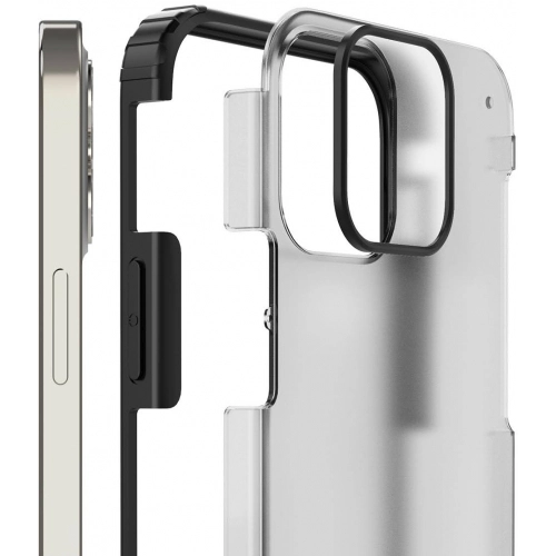 Apple iPhone 12 Pro Max (6.7) Kılıf Volks Serisi Kenarları Silikon Arkası Şeffaf Sert Kapak - Siyah