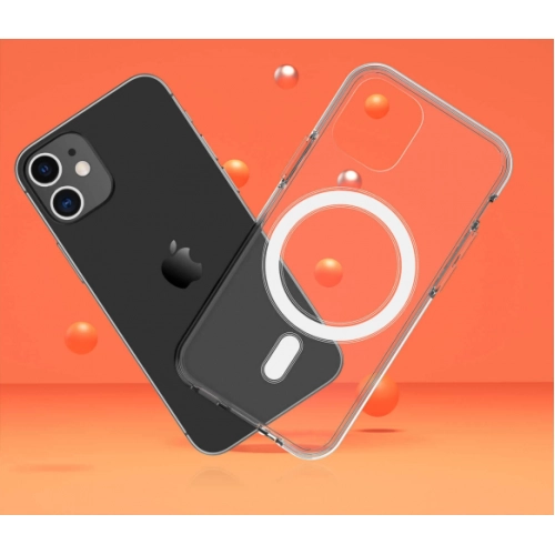 Apple iPhone 12 Pro Max (6.7) Kılıf MagSafe Wireless Şarj Kapak Köşeleri Airbag - Şeffaf