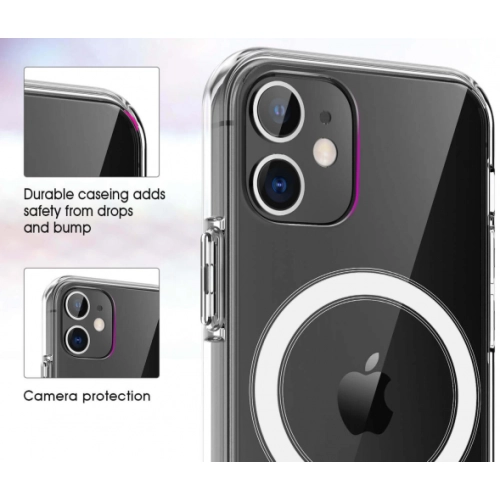 Apple iPhone 12 Pro Max (6.7) Kılıf MagSafe Wireless Şarj Kapak Köşeleri Airbag - Şeffaf