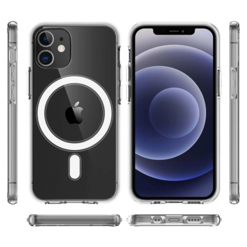 Apple iPhone 12 Pro Max (6.7) Kılıf MagSafe Wireless Şarj Kapak Köşeleri Airbag - Şeffaf