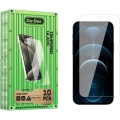 Apple iPhone 12 Pro Max Go Des Parmak İzi Bırakmayan 9H Oleofobik Bom Glass Ekran Koruyucu 10'lu Paket - Şeffaf