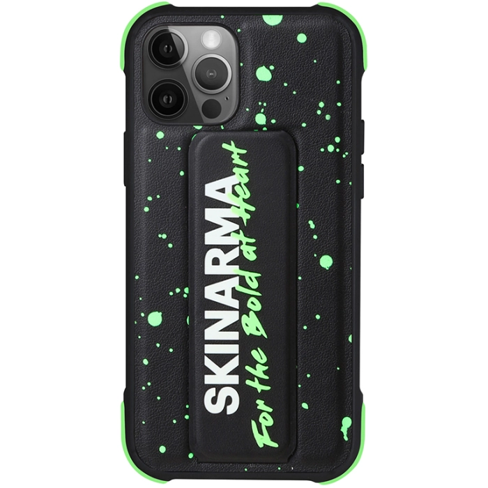 Apple iPhone 12 Pro Max Kılıf SkinArma Standlı Deri Görünümlü Funsha Kapak - Yeşil