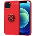 Apple iPhone 13 (6.1) Kılıf Renkli Silikon Yüzüklü Standlı Auto Focus Ravel Kapak - Kırmızı