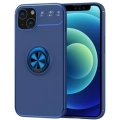Apple iPhone 13 (6.1) Kılıf Renkli Silikon Yüzüklü Standlı Auto Focus Ravel Kapak - Mavi