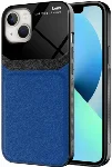 Apple iPhone 13 (6.1) Kılıf Deri Görünümlü Emiks Kapak - Mavi