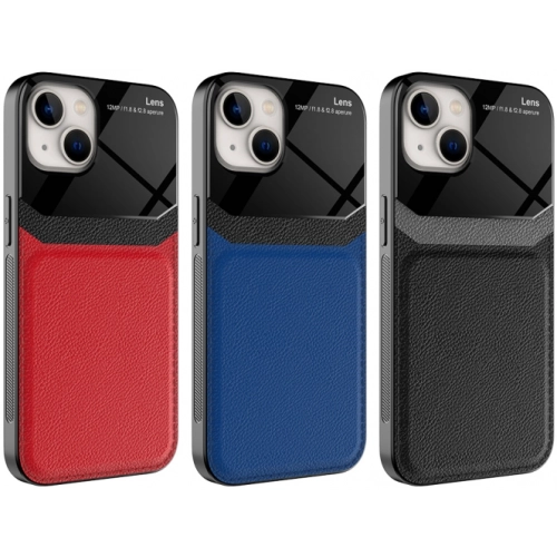 Apple iPhone 13 (6.1) Kılıf Deri Görünümlü Emiks Kapak - Siyah