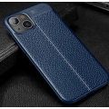 Apple iPhone 13 (6.1) Kılıf Deri Görünümlü Lüks Parmak İzi Bırakmaz Niss Silikon Kapak - Lacivert