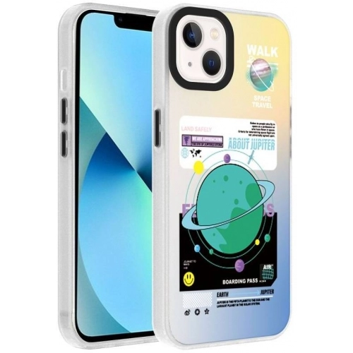 Apple iPhone 13 (6.1) Kılıf Desenli Zore Dragon Sert Kapak - Gezegen