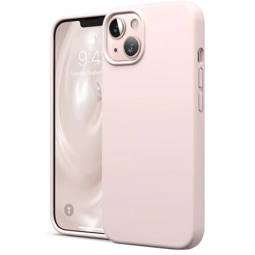 Apple iPhone 13 (6.1) Kılıf İçi Kadife Mat Mara Lansman Silikon Kapak  - Pudra