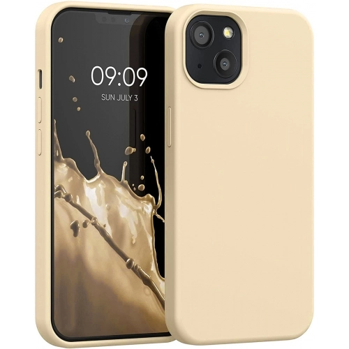 Apple iPhone 13 (6.1) Kılıf İnce Soft Mat Renkli Esnek Silikon Kapak - Gold
