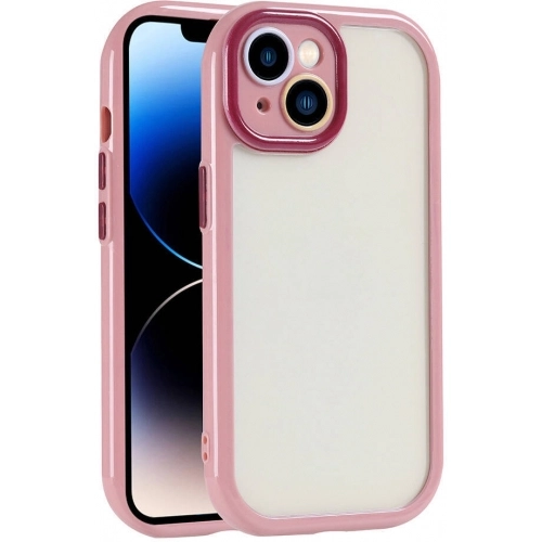 Apple iPhone 13 (6.1) Kılıf Kamera Korumalı Renkli Kenar ve Çerçeve Tasarımlı Vitamin Kapak - Mürdüm