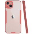 Apple iPhone 13 (6.1) Kılıf Renkli Silikon Kamera Lens Korumalı Şeffaf Parfe Kapak - Pembe