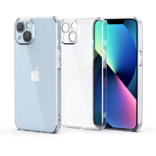 Apple iPhone 13 (6.1) Kılıf Kamera Lens Korumalı Esnek Şeffaf Fizy Kapak